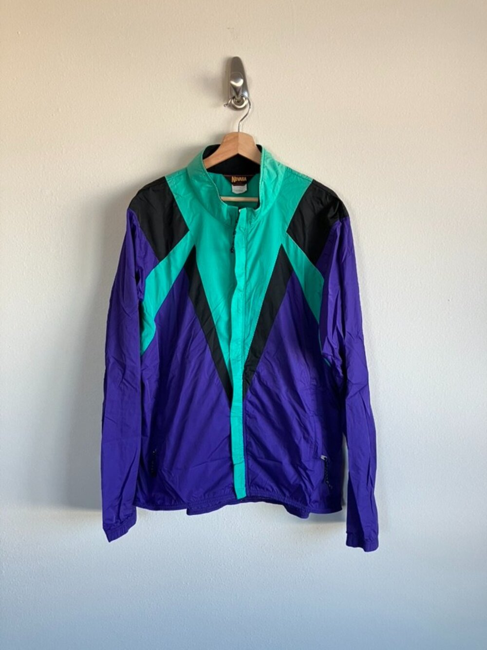 Vintage 90s‎ Novara by REI Geometric Reflective Windbreaker Jacket Men's XL